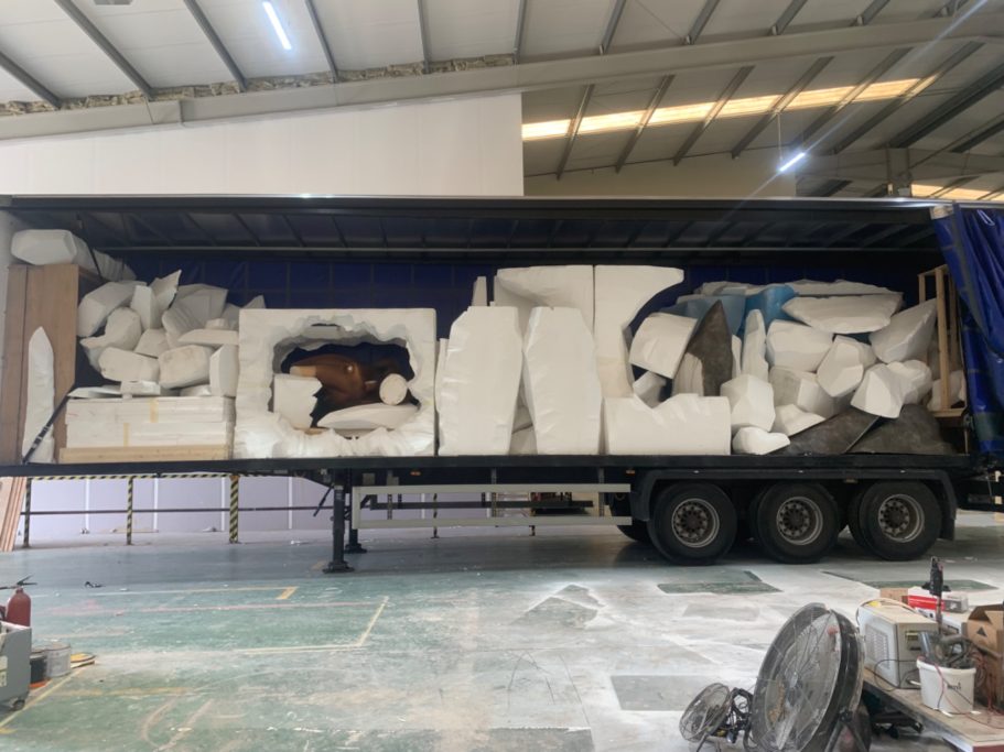 truck full of snow drifts for private function - 4wood